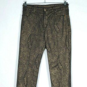 Soft Surroundings 10 Jacquard Jegging Black Gold